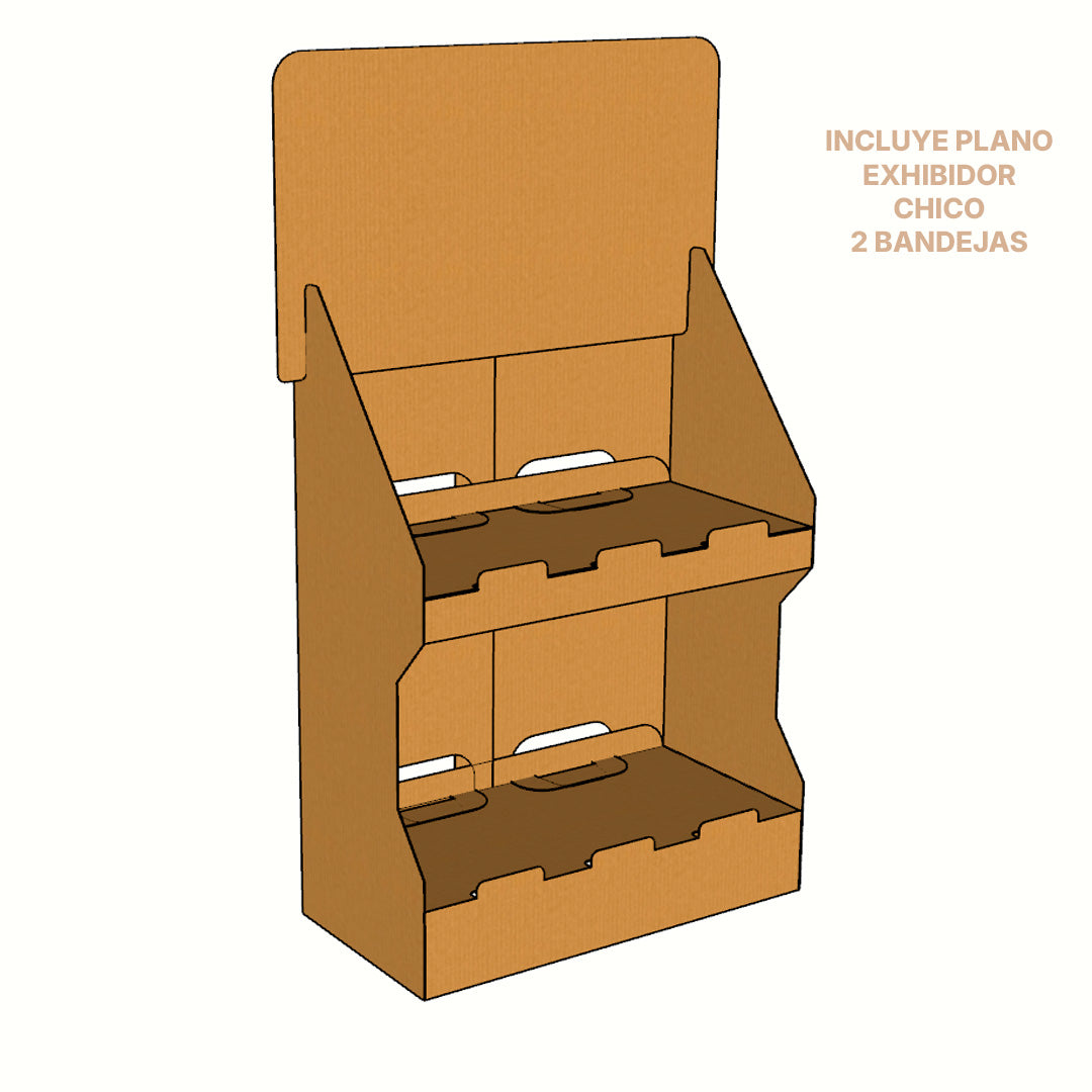 plantilla exhibidor plegable de carton